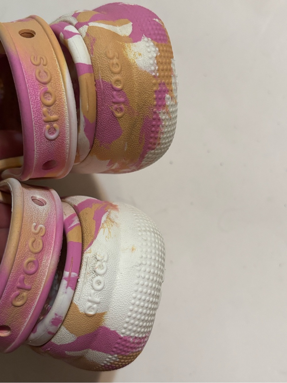 CROCS Kids' Pink, Peach & White Tie-Dye Clog - Picture 5 of 9